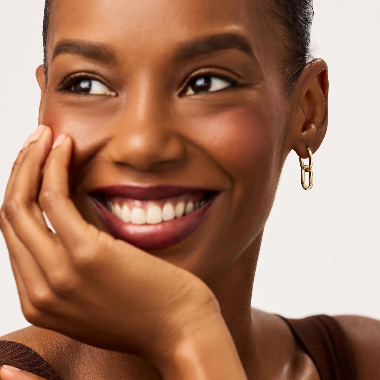 imageAna Luisa Ash Double Hoop Earrings for Women 14K Gold Plated Silver amp TwoTone Drop Dangle Hoop Earring Trendy Paperclip Link Huggie Hoop Hypoallergenic WaterResistant amp TarnishFree JewelryGold