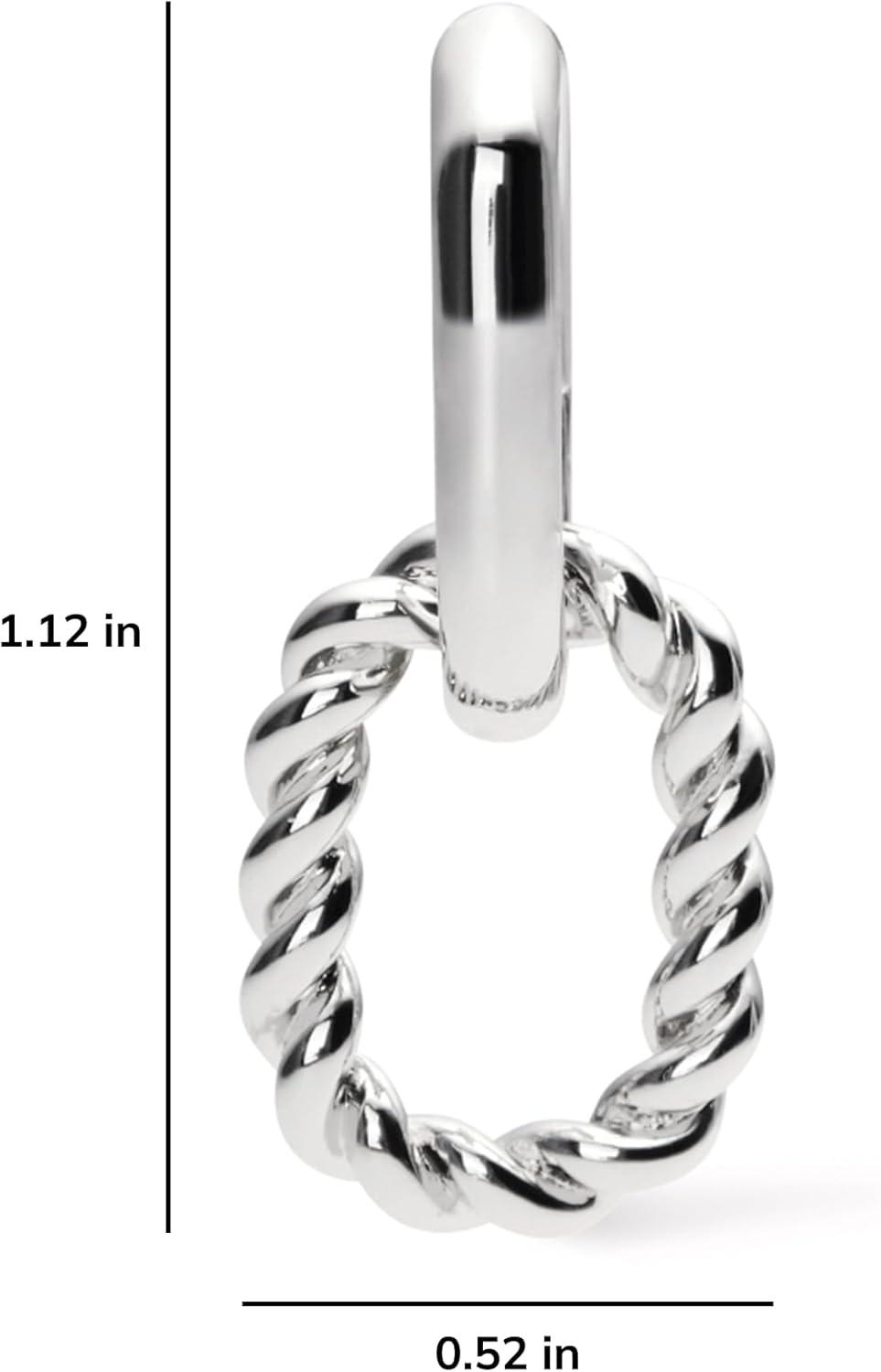 imageAna Luisa Ash Double Hoop Earrings for Women 14K Gold Plated Silver amp TwoTone Drop Dangle Hoop Earring Trendy Paperclip Link Huggie Hoop Hypoallergenic WaterResistant amp TarnishFree JewelrySilver Twisted