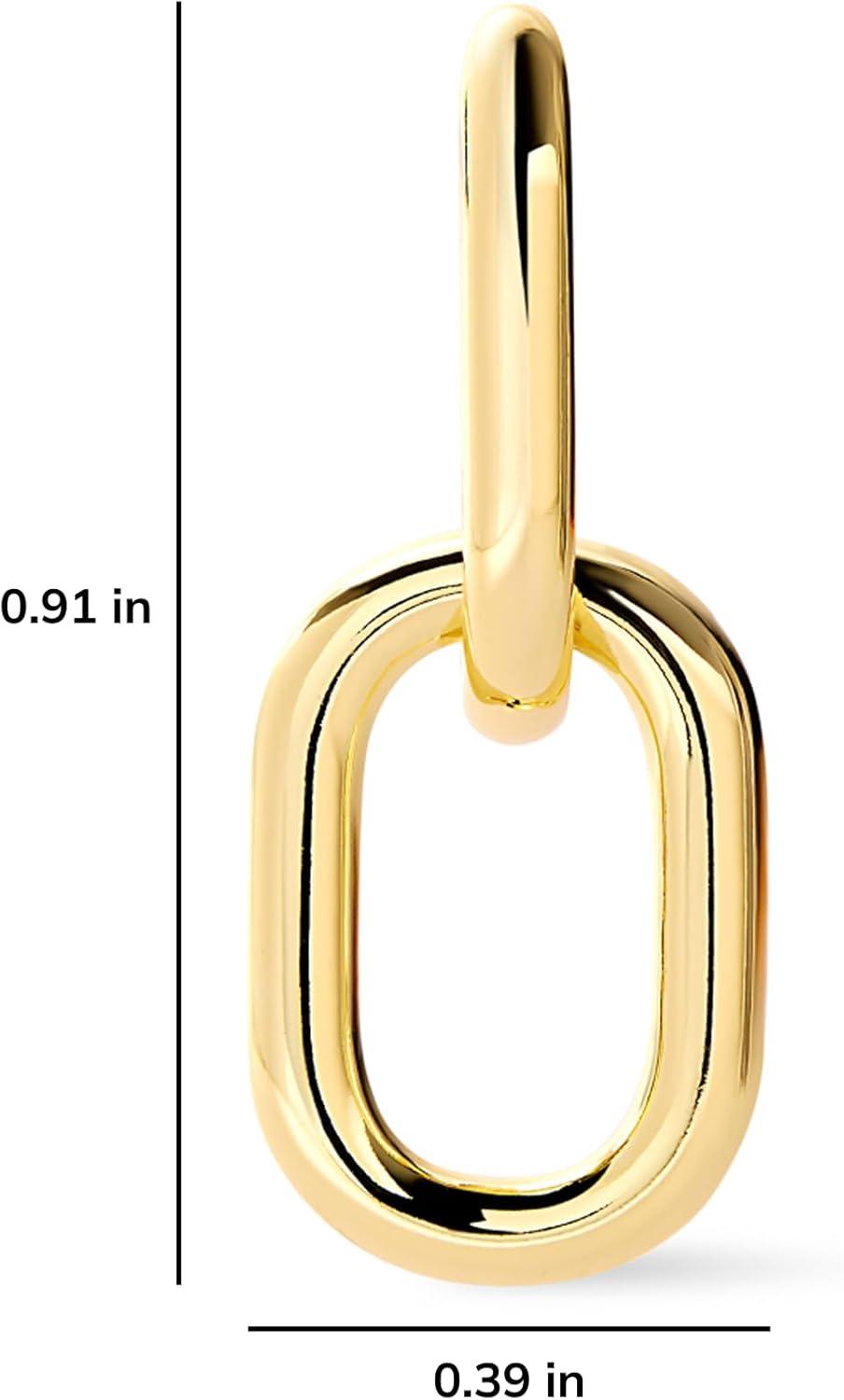 imageAna Luisa Ash Double Hoop Earrings for Women 14K Gold Plated Silver amp TwoTone Drop Dangle Hoop Earring Trendy Paperclip Link Huggie Hoop Hypoallergenic WaterResistant amp TarnishFree JewelryGold