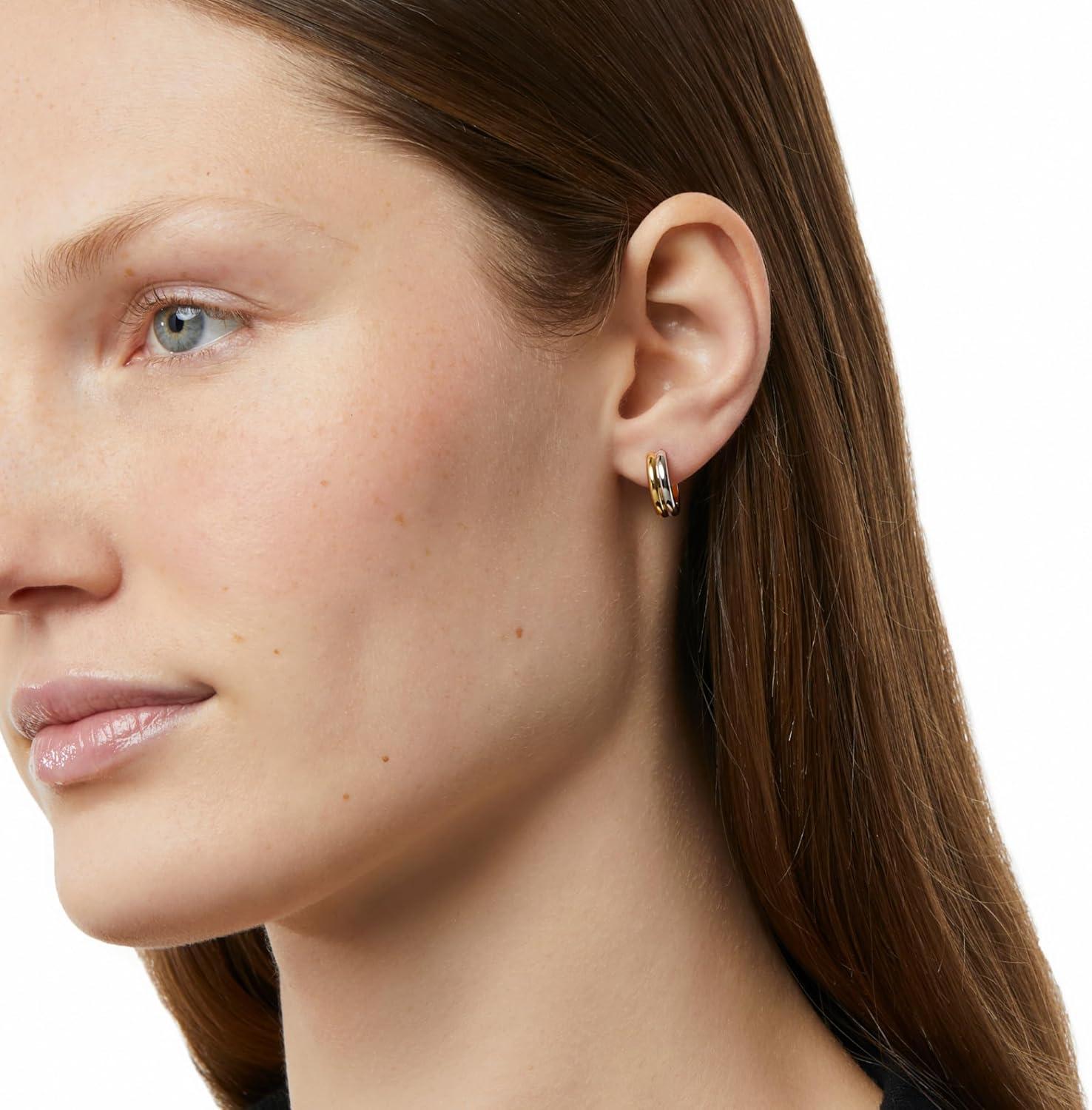 imageAna Luisa Asher Small Huggie Hoop Earrings for Women 14K Gold Plated Silver Rhodium Plated and Two Tone Styles Hypoallergenic TarnishFree Ana Luisa Jewelry Stylish Gold Hoop EarringsHuggie Hoop Two Tone