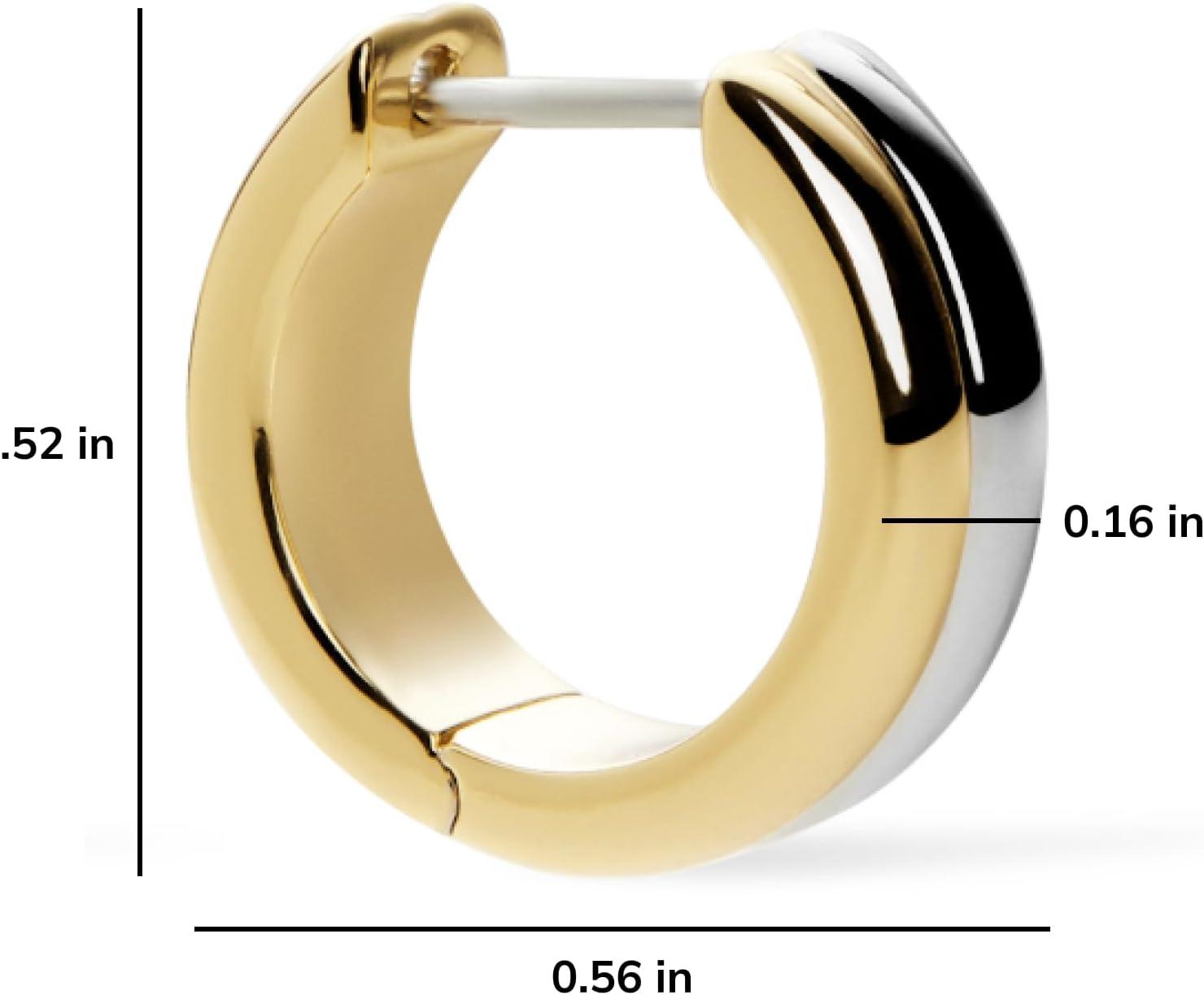 imageAna Luisa Asher Small Huggie Hoop Earrings for Women 14K Gold Plated Silver Rhodium Plated and Two Tone Styles Hypoallergenic TarnishFree Ana Luisa Jewelry Stylish Gold Hoop EarringsHuggie Hoop Two Tone