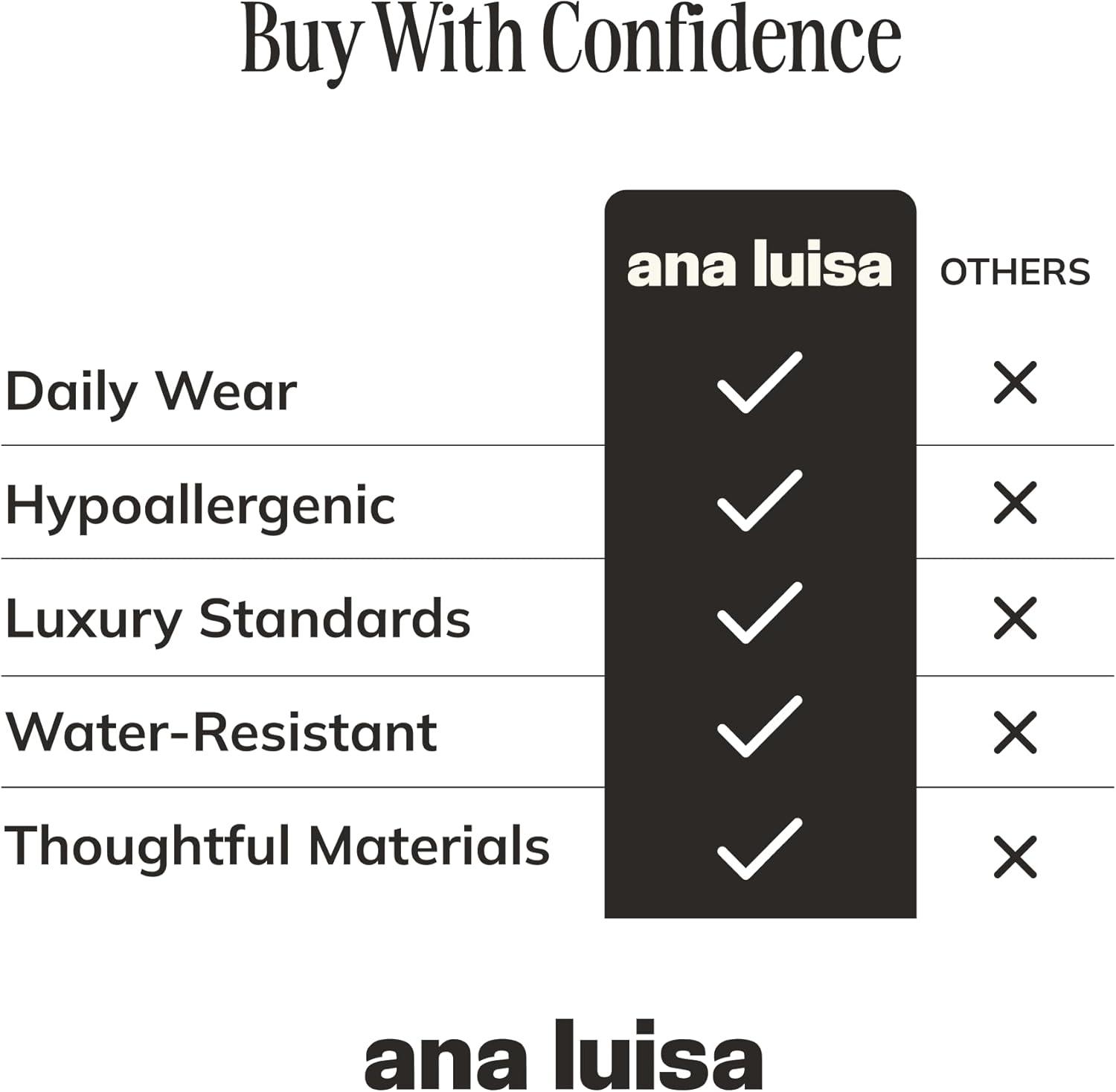 imageAna Luisa Double Hoop Earrings for Women 14K Gold Plated amp Silver Rhodium Huggie Hoops Hypoallergenic WaterResistant TarnishFree Small Dainty amp Trendy Two Hoop Earring StylesGold