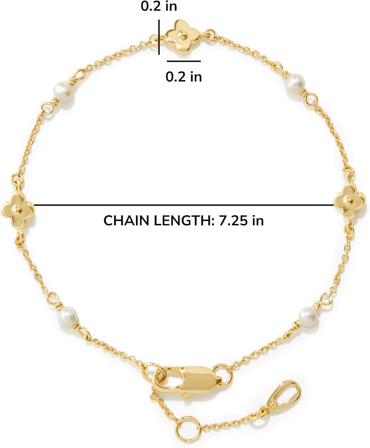 imageAna Luisa Gold Bracelets for Women 14K Gold Plated Dainty Chain wPearl Heart amp Flower Cuff Bracelet Styles Hypoallergenic WaterResistant TarnishFree Jewelry Adjustable Bracelets for WomenHannah Flower