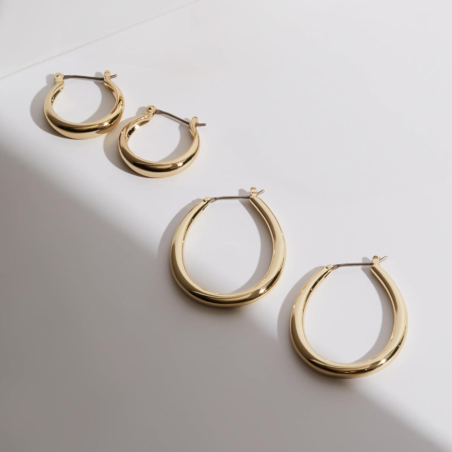 imageAna Luisa Hoop Earrings for Women 14K Gold Plated amp Silver Rhodium Plated Assorted Earring Styles Dainty Small Gold Hoop Earrings Hypoallergenic TarnishFree JewelryGold