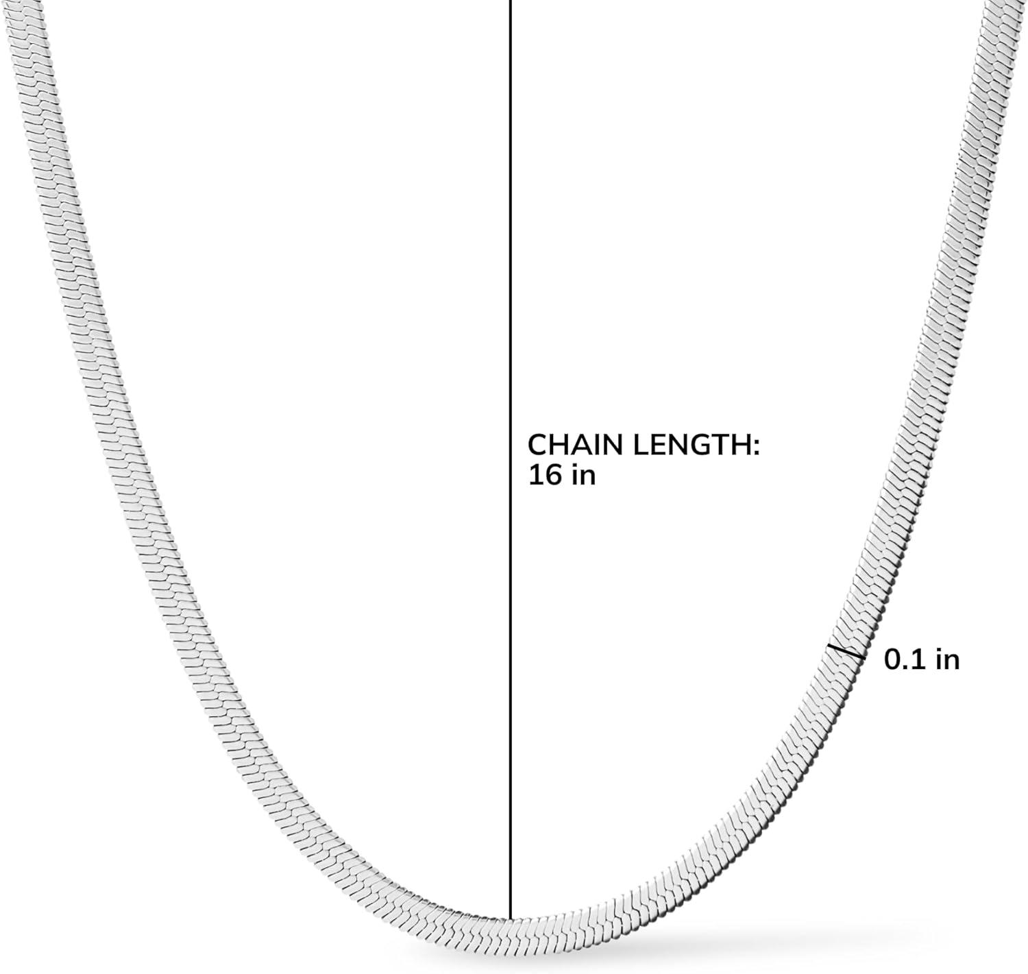 imageAna Luisa Jewelry Gold Plated Chain Necklaces for Women Assorted 14K Gold Plated Styles Hypoallergenic Jewelry Dainty Layering amp Trendy Necklace Styles with Herringbone amp Paperclip DesignsHerringbone Small Silver