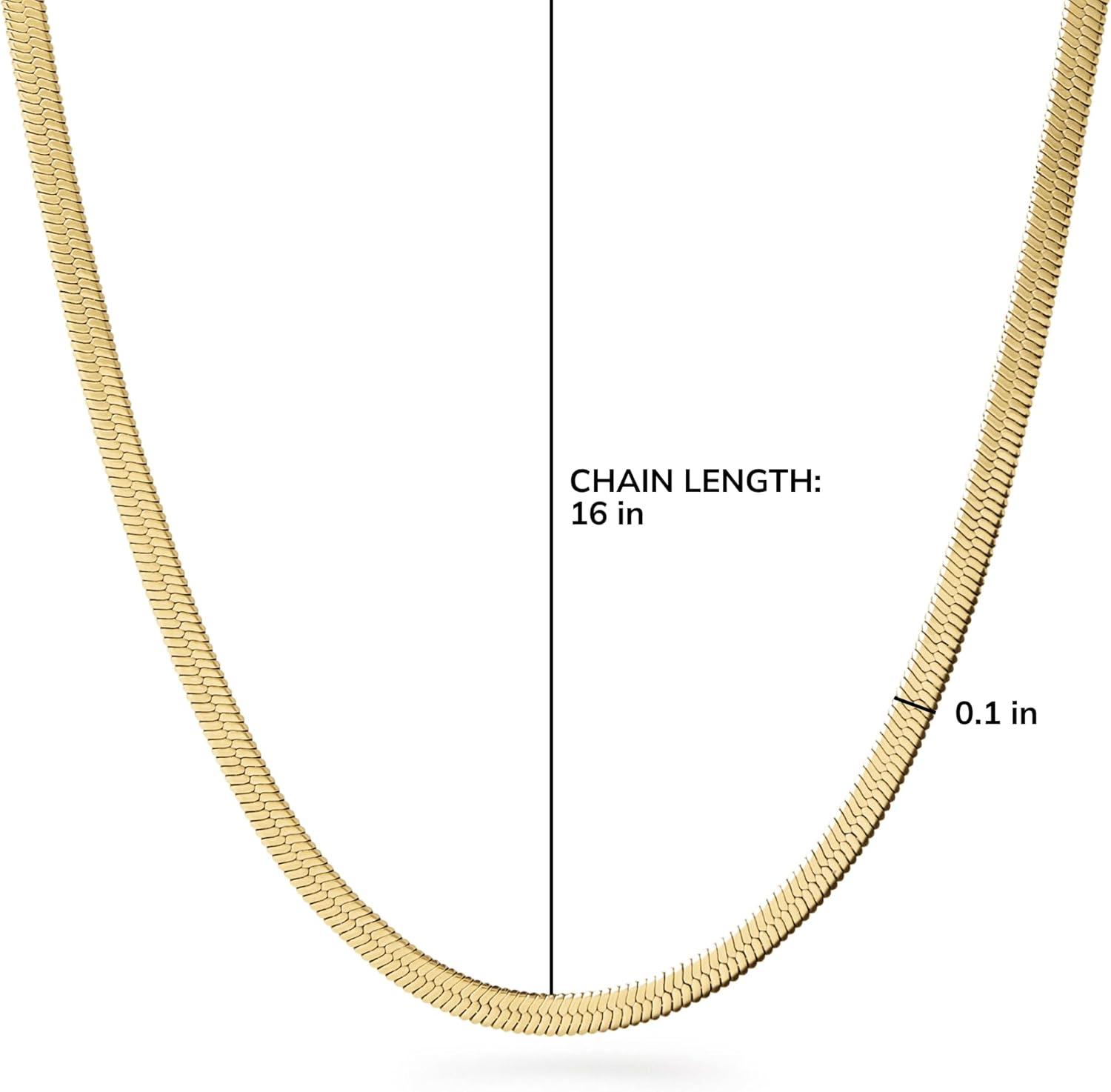 imageAna Luisa Jewelry Gold Plated Chain Necklaces for Women Assorted 14K Gold Plated Styles Hypoallergenic Jewelry Dainty Layering amp Trendy Necklace Styles with Herringbone amp Paperclip DesignsHerringbone Small