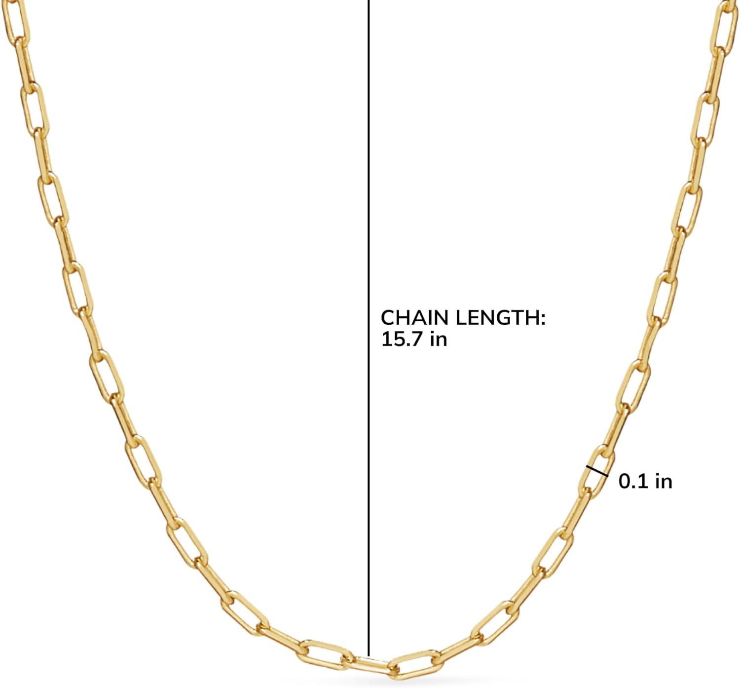 imageAna Luisa Jewelry Gold Plated Chain Necklaces for Women Assorted 14K Gold Plated Styles Hypoallergenic Jewelry Dainty Layering amp Trendy Necklace Styles with Herringbone amp Paperclip DesignsPaperclip Slim