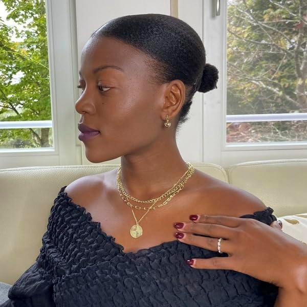 imageAna Luisa Puffed Heart Earrings Heart Charm Huggie Hoops and Earring Stud Styles Dainty 14K Gold Plated Silver Rhodium Plated amp Mixed Metal Silver amp Gold Earrings Hypoallergenic WaterResistantGold Huggie Hoop