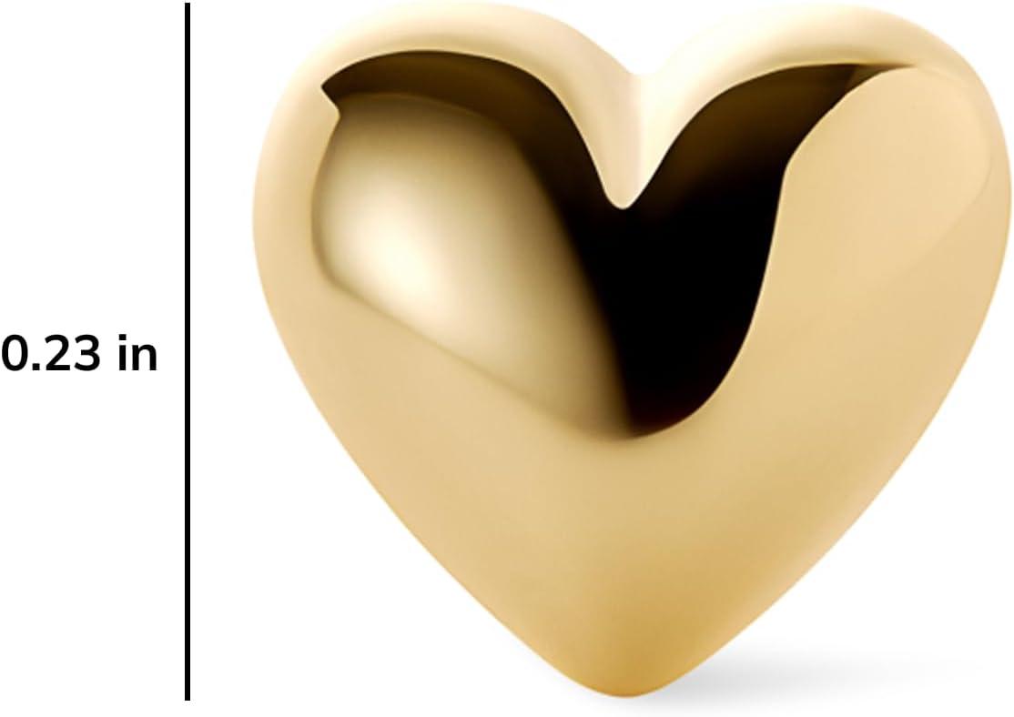 imageAna Luisa Puffed Heart Earrings Heart Charm Huggie Hoops and Earring Stud Styles Dainty 14K Gold Plated Silver Rhodium Plated amp Mixed Metal Silver amp Gold Earrings Hypoallergenic WaterResistantGold Stud