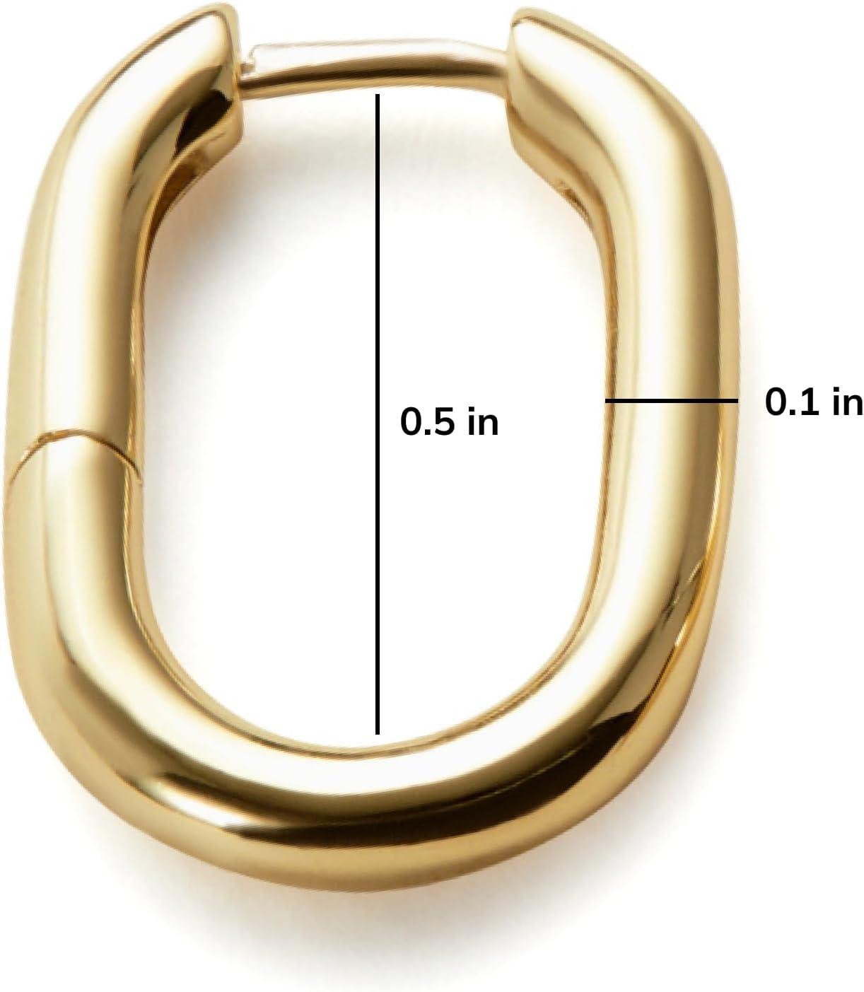 imageAna Luisa Rox Rectangle Hoop Earrings for Women Chic Small amp Mini 14K Gold Plated Hoop Trendy Earrings amp Silver Rhodium Plated Huggie Hoops Hypoallergenic TarnishFree WaterResistant Huggie HoopsSmallGold
