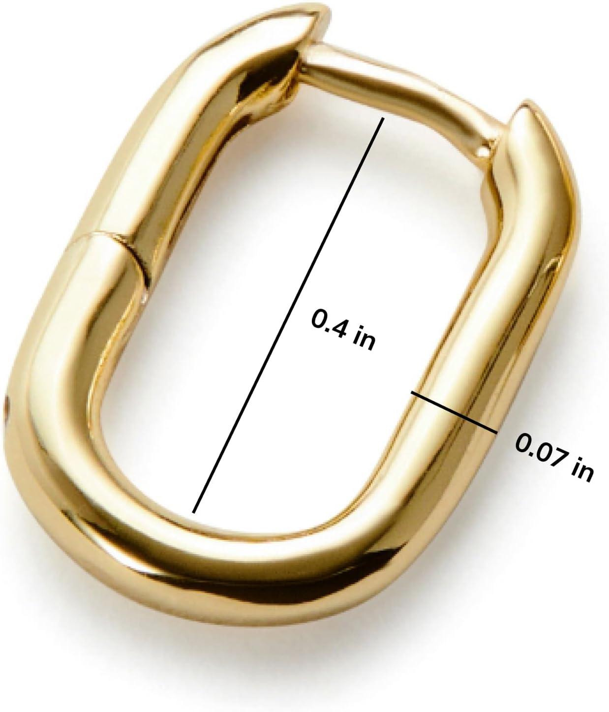 imageAna Luisa Rox Rectangle Hoop Earrings for Women Chic Small amp Mini 14K Gold Plated Hoop Trendy Earrings amp Silver Rhodium Plated Huggie Hoops Hypoallergenic TarnishFree WaterResistant Huggie HoopsMiniGold