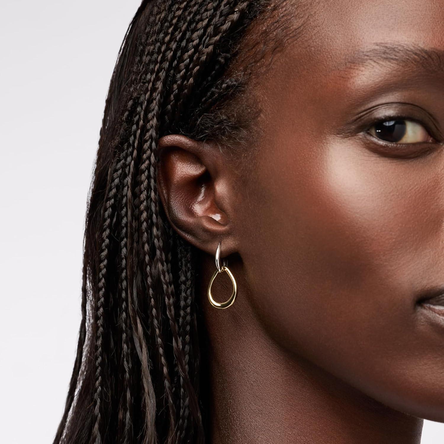 imageAna Luisa Sage Drop Earrings for Women 14K Gold Plated and Silver Two Tone Dangle Hoops Assorted Styles Small Gold Double Hoop Earrings Lightweight Hypoallergenic TarnishFree JewelryTwo Tone