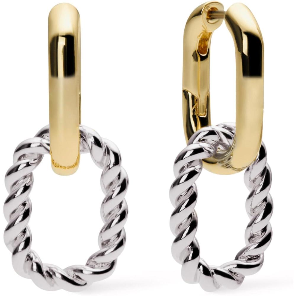 imageAna Luisa Ash Double Hoop Earrings for Women 14K Gold Plated Silver amp TwoTone Drop Dangle Hoop Earring Trendy Paperclip Link Huggie Hoop Hypoallergenic WaterResistant amp TarnishFree JewelryTwo Toned