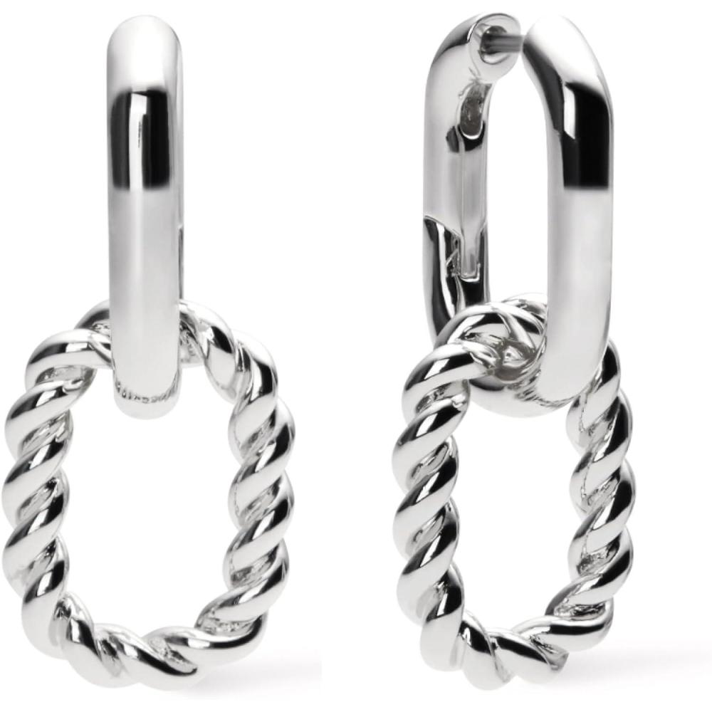 imageAna Luisa Ash Double Hoop Earrings for Women 14K Gold Plated Silver amp TwoTone Drop Dangle Hoop Earring Trendy Paperclip Link Huggie Hoop Hypoallergenic WaterResistant amp TarnishFree JewelrySilver Twisted