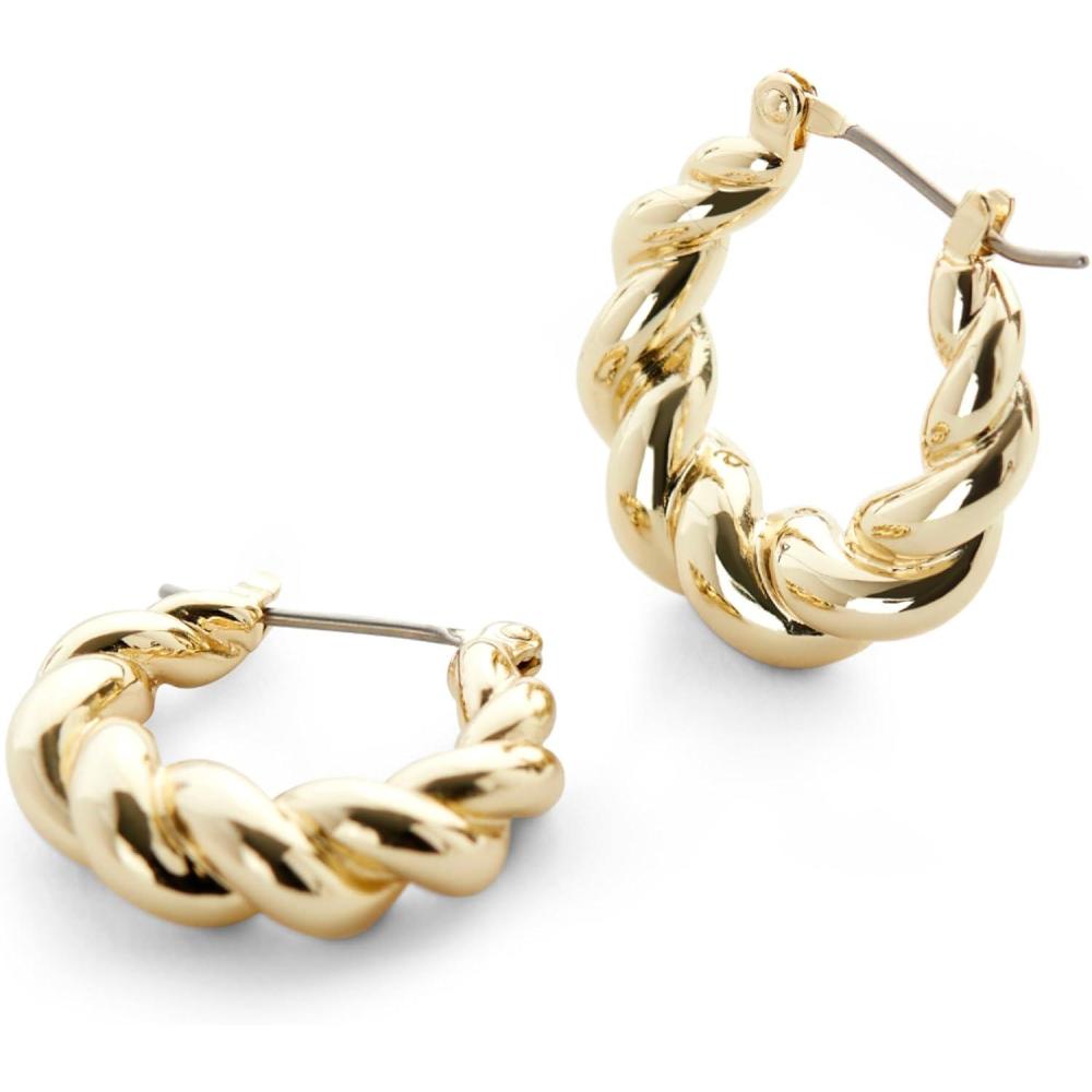 imageAna Luisa Gold Earrings  Twisted Huggie Hoop Earrings for Women  14K Gold Plated Braided Hoop Earring  Hypoallergenic WaterResistant TarnishFree  Small Mini and Standard Size AvailableMedium