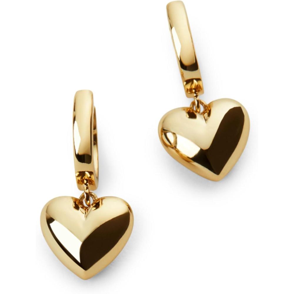 imageAna Luisa Puffed Heart Earrings Heart Charm Huggie Hoops and Earring Stud Styles Dainty 14K Gold Plated Silver Rhodium Plated amp Mixed Metal Silver amp Gold Earrings Hypoallergenic WaterResistantGold Huggie Hoop