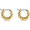 imageAna Luisa Gold Earrings  Twisted Huggie Hoop Earrings for Women  14K Gold Plated Braided Hoop Earring  Hypoallergenic WaterResistant TarnishFree  Small Mini and Standard Size AvailableSmall