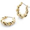 imageAna Luisa Gold Earrings  Twisted Huggie Hoop Earrings for Women  14K Gold Plated Braided Hoop Earring  Hypoallergenic WaterResistant TarnishFree  Small Mini and Standard Size AvailableMedium