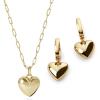 imageAna Luisa Lev Heart Earring and Necklace Two Piece Set for Women  14K Gold Plated Paperclip Chain With Puffed Matching Heart Charm Huggie Hoop Earrings  Gifts for Women