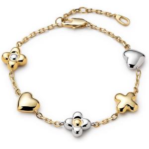 Ana Luisa Gold Bracelets for Women – 14K Gold Plated Dainty Chain w/Pearl, Heart & Flower, Cuff Bracelet Styles – Hypoallergenic Water-Resistant Tarnish-Free Jewelry – Adjustable Bracelets for Women(Azura-Gold/Silver)