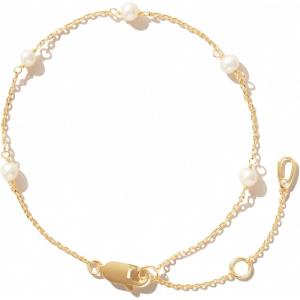 Ana Luisa Gold Bracelets for Women – 14K Gold Plated Dainty Chain w/Pearl, Heart & Flower, Cuff Bracelet Styles – Hypoallergenic Water-Resistant Tarnish-Free Jewelry – Adjustable Bracelets for Women(Adelie)