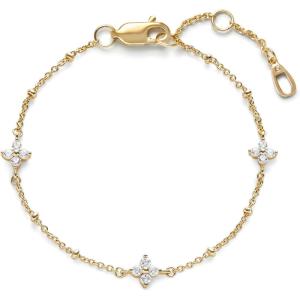Ana Luisa Gold Bracelets for Women – 14K Gold Plated Dainty Chain w/Pearl, Heart & Flower, Cuff Bracelet Styles – Hypoallergenic Water-Resistant Tarnish-Free Jewelry – Adjustable Bracelets for Women(Lucy)