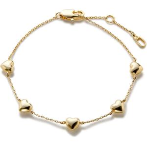 Ana Luisa Gold Bracelets for Women – 14K Gold Plated Dainty Chain w/Pearl, Heart & Flower, Cuff Bracelet Styles – Hypoallergenic Water-Resistant Tarnish-Free Jewelry – Adjustable Bracelets for Women(Lani (14K Gold Plated))