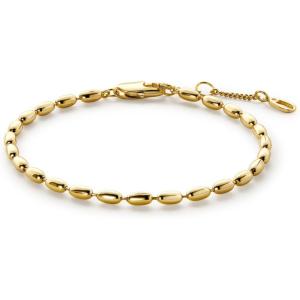 Ana Luisa Gold Bracelets for Women – 14K Gold Plated Dainty Chain w/Pearl, Heart & Flower, Cuff Bracelet Styles – Hypoallergenic Water-Resistant Tarnish-Free Jewelry – Adjustable Bracelets for Women(Colette (14K Gold Plated))
