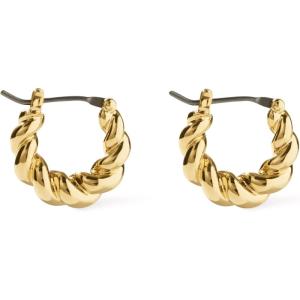 Ana Luisa Gold Earrings – Twisted Huggie Hoop Earrings for Women – 14K Gold Plated Braided Hoop Earring – Hypoallergenic, Water-Resistant, Tarnish-Free – Small, Mini, and Standard Size Available(Small)