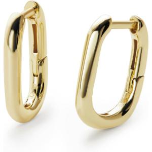 Ana Luisa Rox Rectangle Hoop Earrings for Women – Chic Small & Mini 14K Gold Plated Hoop Trendy Earrings & Silver Rhodium Plated Huggie Hoops – Hypoallergenic Tarnish-Free Water-Resistant Huggie Hoops(Mini-Gold)