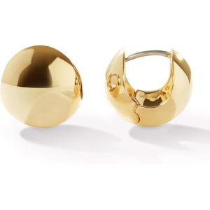 Ana Luisa Sphere Hoop Earring -Abby and Dakota Styles Womens Earrings – Trendy 14K Gold Plated, Silver Rhodium Plated w/Blue Marble – Mini Huggie Hoop Earrings for Women Hypoallergenic & Tarnish-Free(The Abby-Gold)