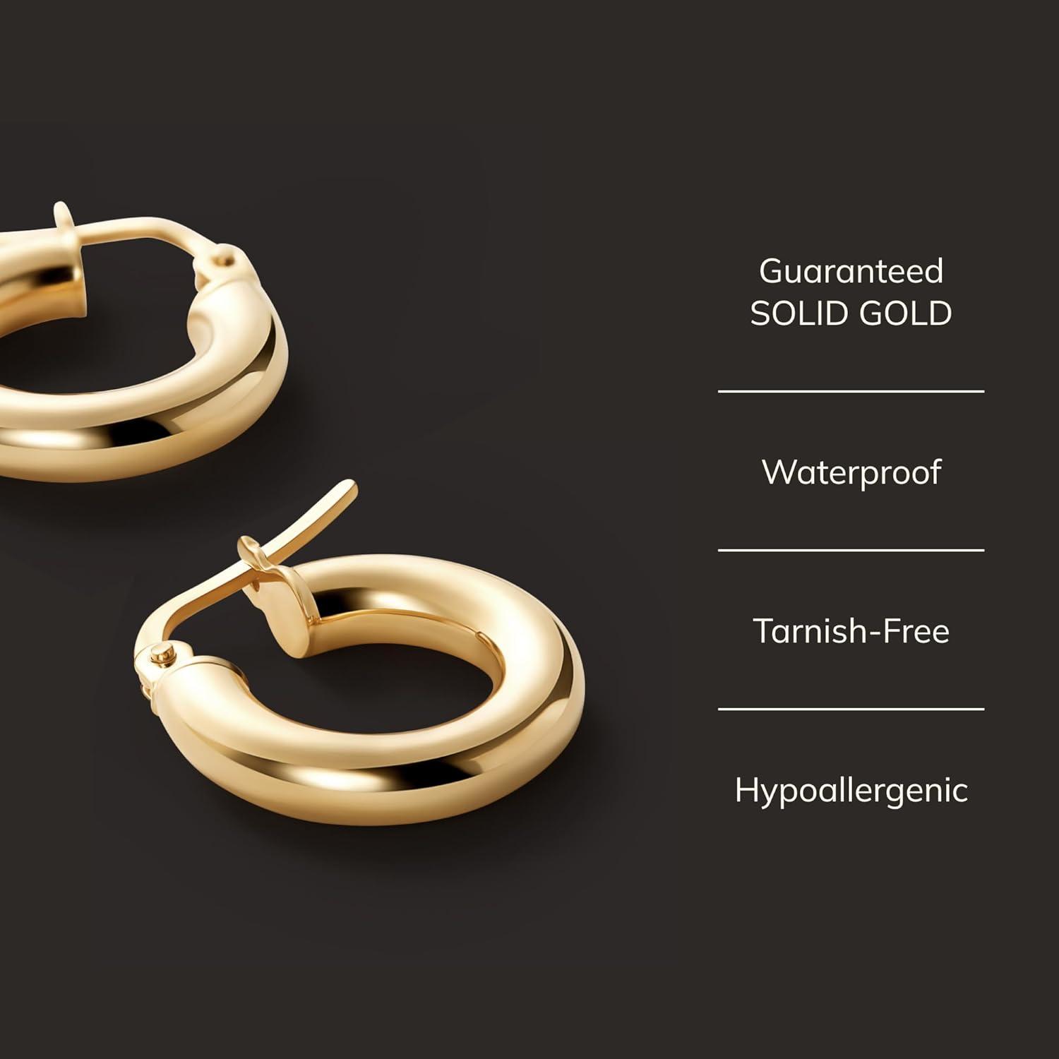 imageAna Luisa 10K Solid Small Gold Hoop Earrings for Women Hoop Earrings for Women Hypoallergenic WaterResistant Recycled Solid Gold Jewelry for Everyday Wear Dainty Jewelry