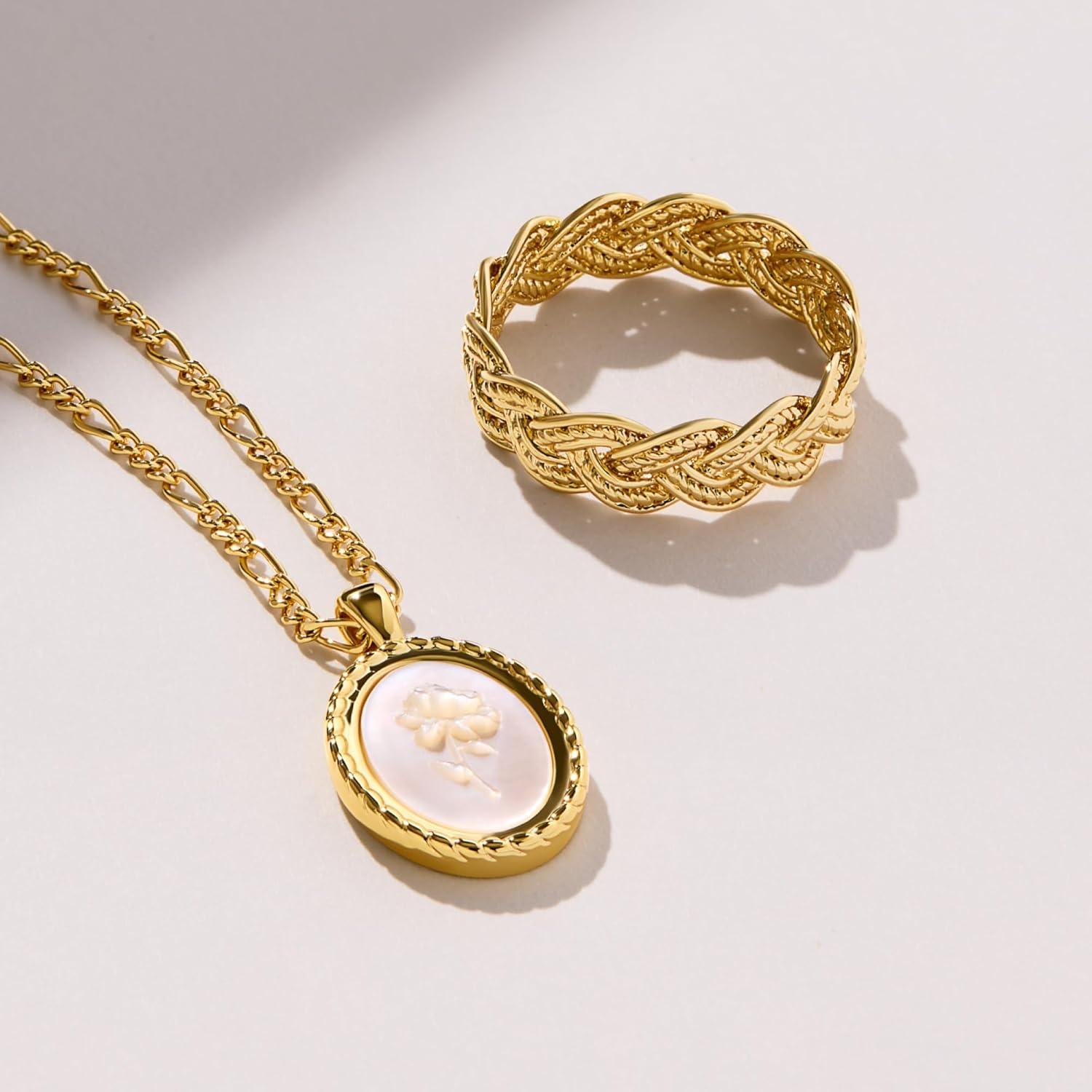 imageAna Luisa Gold Rings for Women 14K Gold Plated Rings for Women Non Tarnish Trendy Stacking Ring for Everyday Wear Twisted Heart Eternity Ring Double Styles Hypoallergenic amp WaterResistant JewelryBand Ring