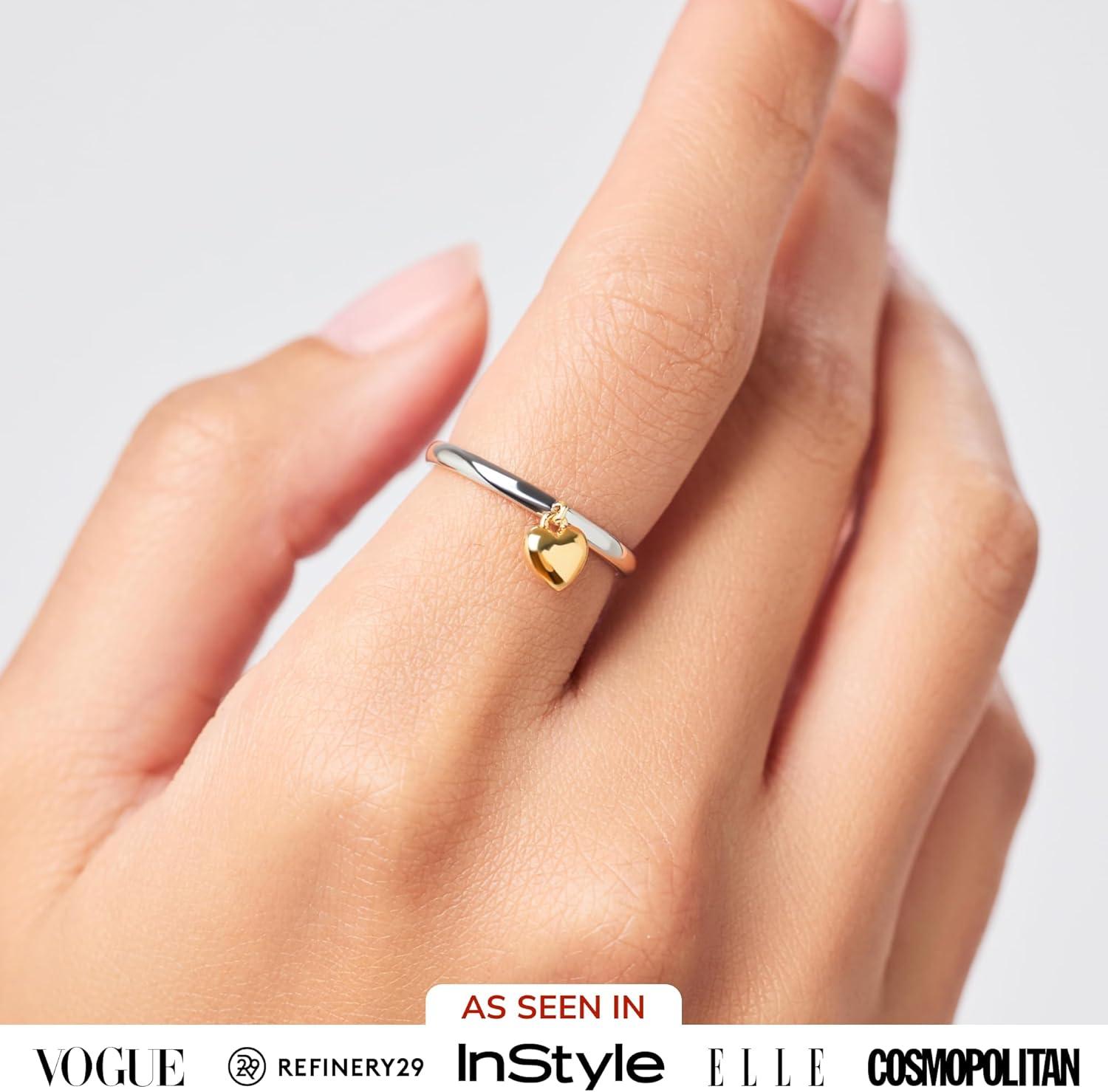 imageAna Luisa Gold Rings for Women 14K Gold Plated Rings for Women Non Tarnish Trendy Stacking Ring for Everyday Wear Twisted Heart Eternity Ring Double Styles Hypoallergenic amp WaterResistant JewelryLeia Heart Ring Two Tone