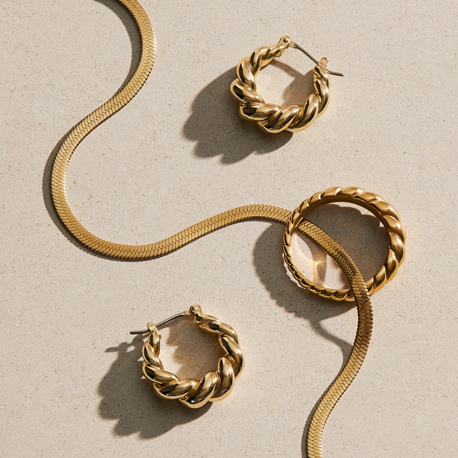 imageAna Luisa Gold Rings for Women 14K Gold Plated Rings for Women Non Tarnish Trendy Stacking Ring for Everyday Wear Twisted Heart Eternity Ring Double Styles Hypoallergenic amp WaterResistant JewelryRope Twist Ring