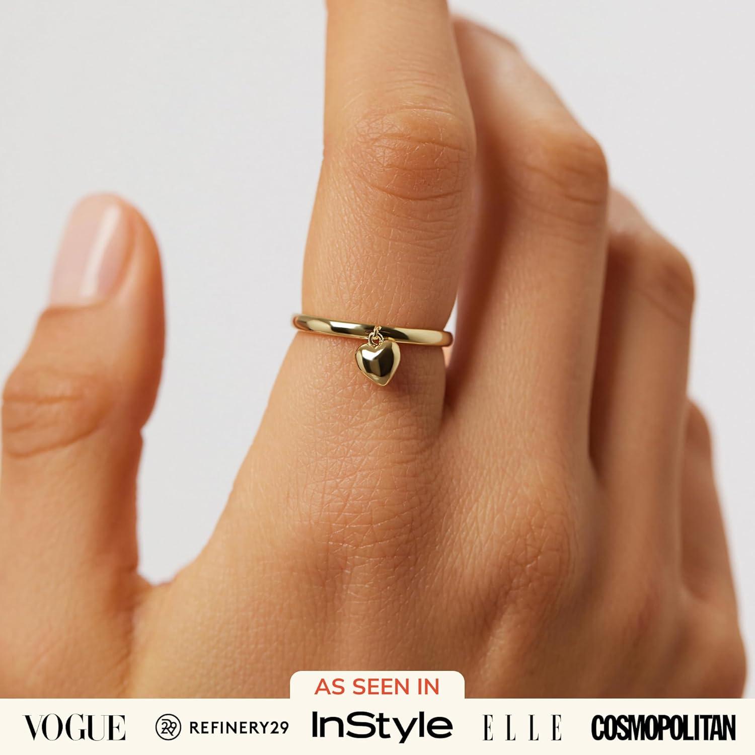 imageAna Luisa Gold Rings for Women 14K Gold Plated Rings for Women Non Tarnish Trendy Stacking Ring for Everyday Wear Twisted Heart Eternity Ring Double Styles Hypoallergenic amp WaterResistant JewelryLeia Heart Ring