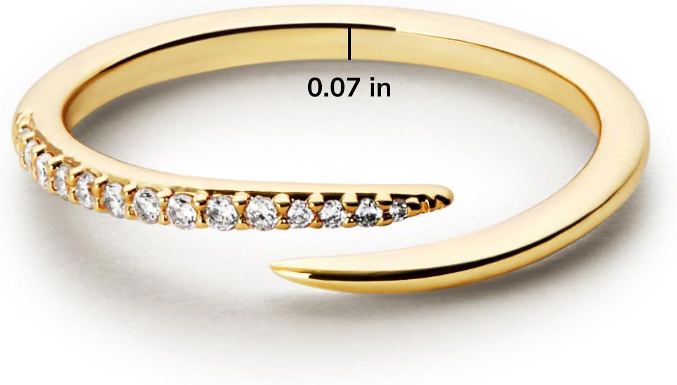 imageAna Luisa Gold Rings for Women 14K Gold Plated Rings for Women Non Tarnish Trendy Stacking Ring for Everyday Wear Twisted Heart Eternity Ring Double Styles Hypoallergenic amp WaterResistant JewelryOren Claw Single