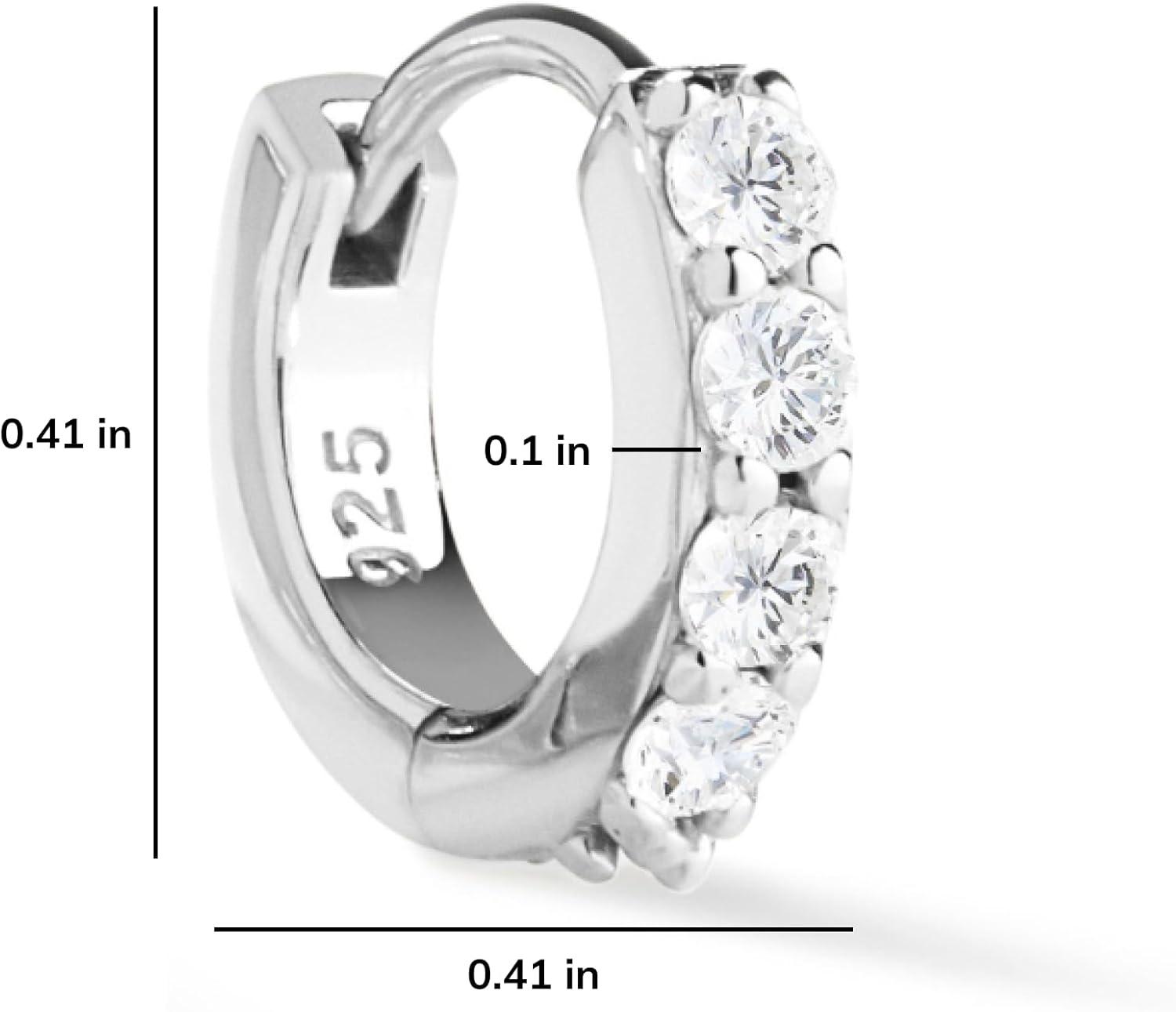 imageAna Luisa Huggie Hoop Earrings Minimal Single amp Stacked Double Hoop Styles for Women 14K Gold Plated Silver Rhodium amp TwoTone Hypoallergenic WaterResistant TarnishFreeMiniSilver