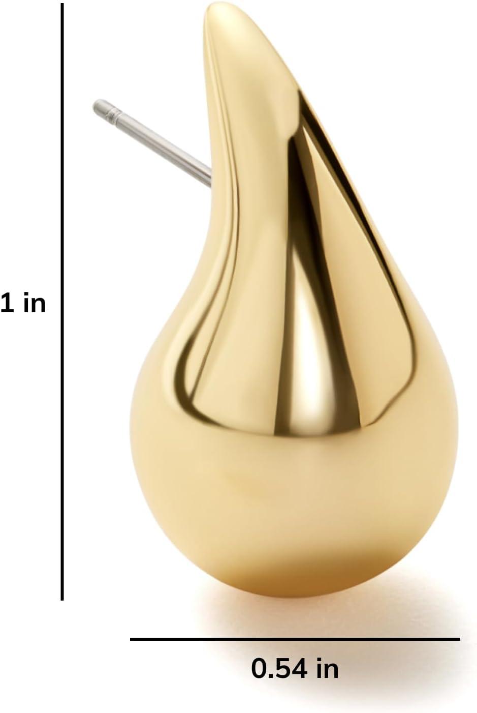 imageAna Luisa Kiara Teardrop Earring 14K Gold Plated Tear Drop Earrings Jewelry Dupes Hypoallergenic WaterResistant TarnishFree Ana Luisa Jewelry Trendy 14K Gold Plated Chunky Earrings for Women