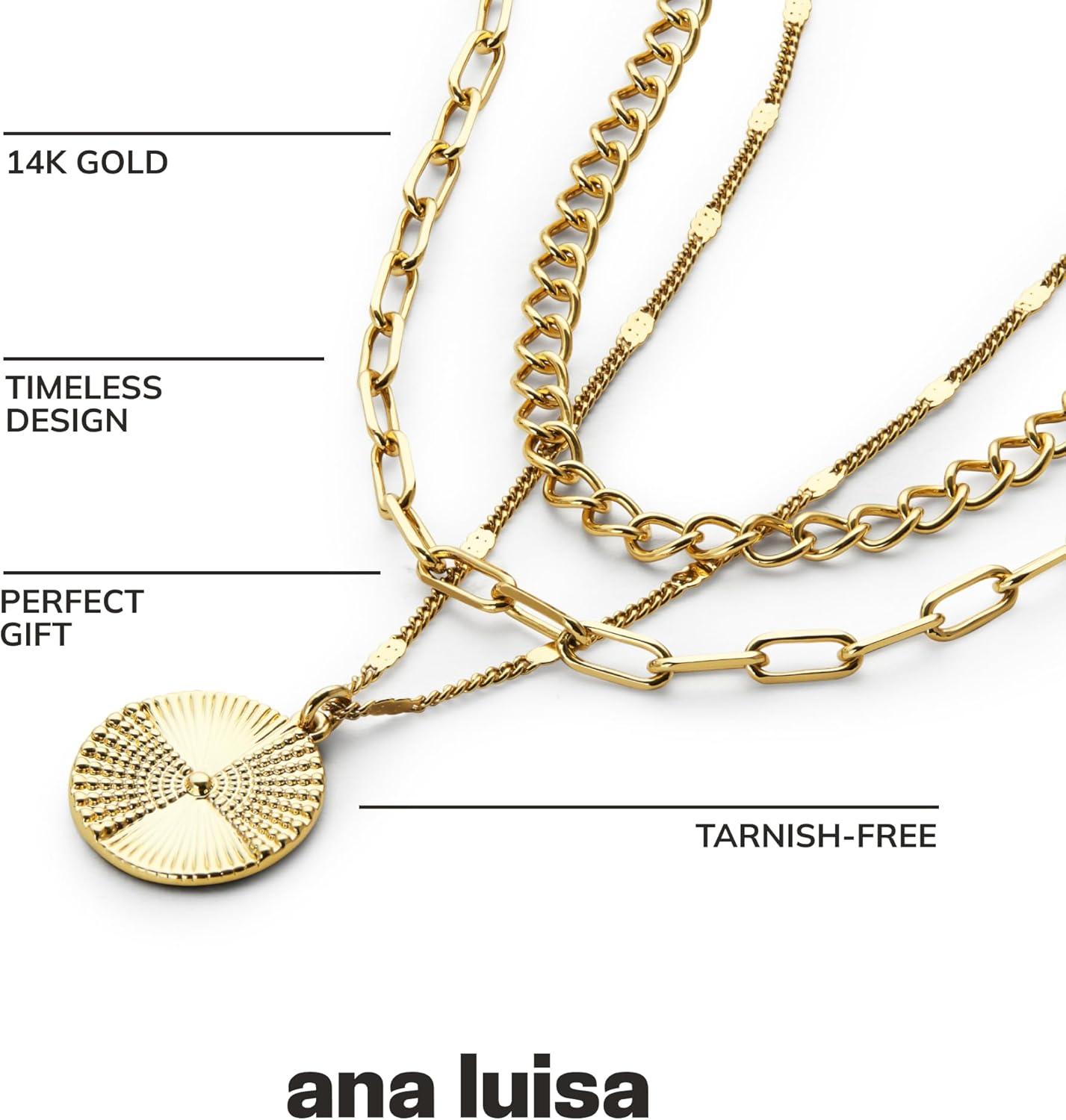 imageAna Luisa Layered Necklace Set for Women Chic 14K Gold Plated Vintage Chains with Two Separate Necklaces for a Layered Look Hypoallergenic amp TarnishFree Dainty Gold Chain Necklace WomenMichelle Layered