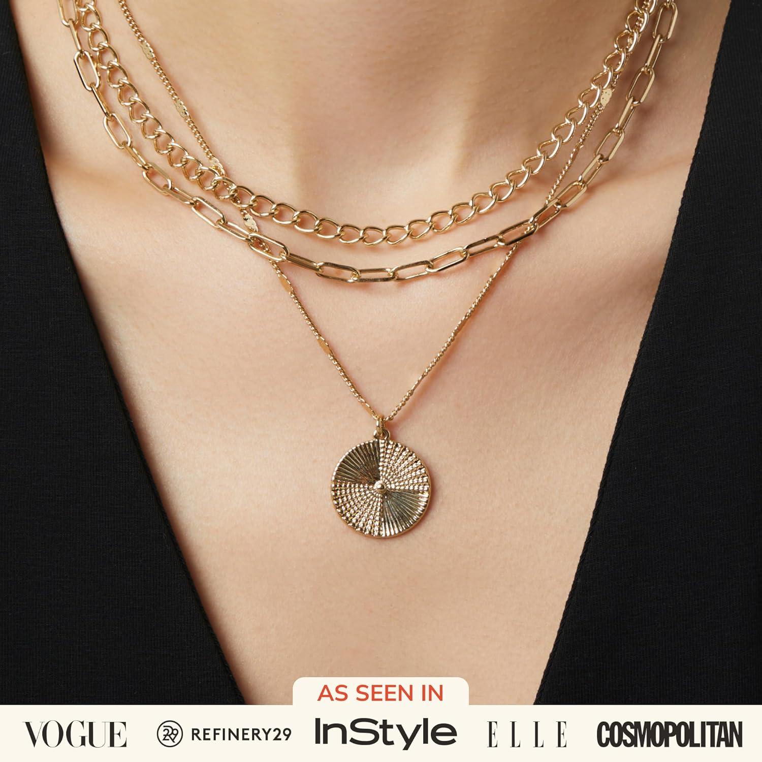 imageAna Luisa Layered Necklace Set for Women Chic 14K Gold Plated Vintage Chains with Two Separate Necklaces for a Layered Look Hypoallergenic amp TarnishFree Dainty Gold Chain Necklace WomenMichelle Layered