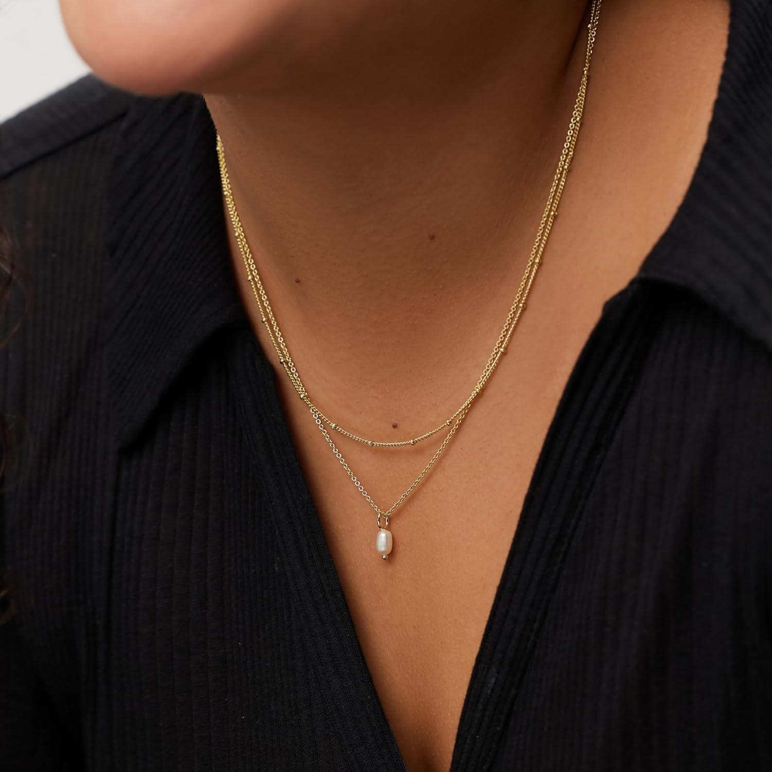 imageAna Luisa Layered Necklaces for Women Chic 14K Gold Plated Chains with Two Separate Necklaces for a Layered Look Trendy Charm Necklace Hypoallergenic amp TarnishFree Dainty Gold Chain NecklaceTate Set