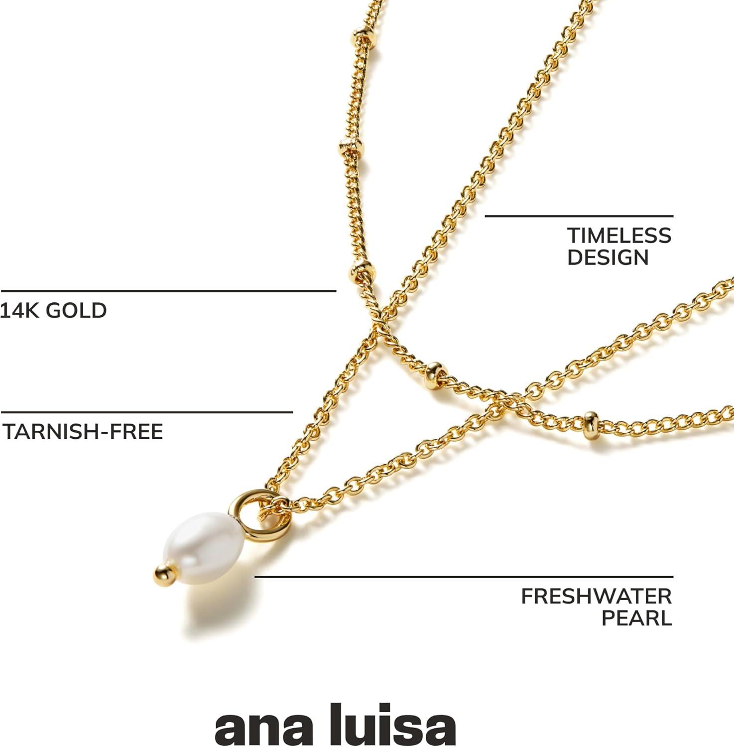 imageAna Luisa Layered Necklaces for Women Chic 14K Gold Plated Chains with Two Separate Necklaces for a Layered Look Trendy Charm Necklace Hypoallergenic amp TarnishFree Dainty Gold Chain NecklaceTate Set