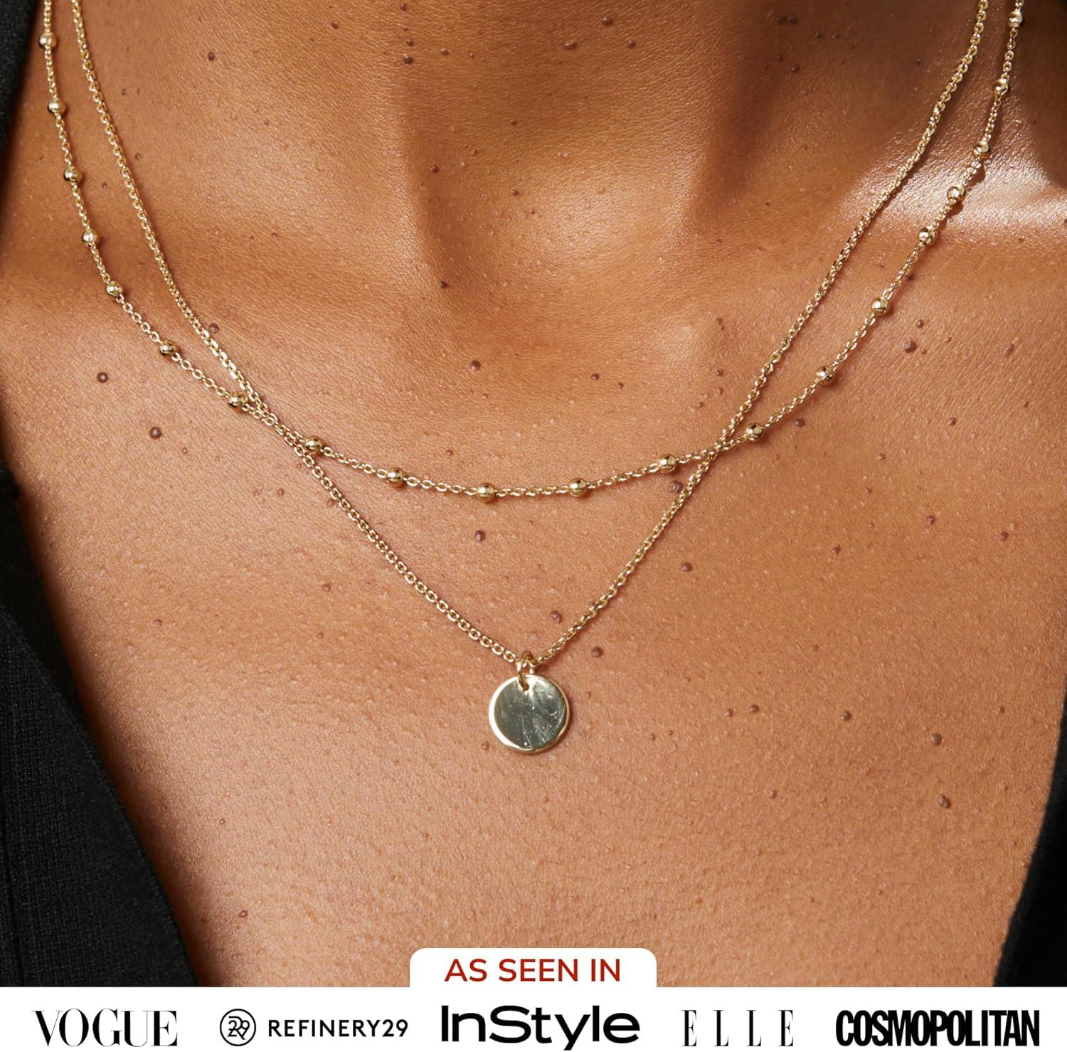 imageAna Luisa Layered Necklaces for Women Chic 14K Gold Plated Chains with Two Separate Necklaces for a Layered Look Trendy Charm Necklace Hypoallergenic amp TarnishFree Dainty Gold Chain NecklaceWillow Coin Set