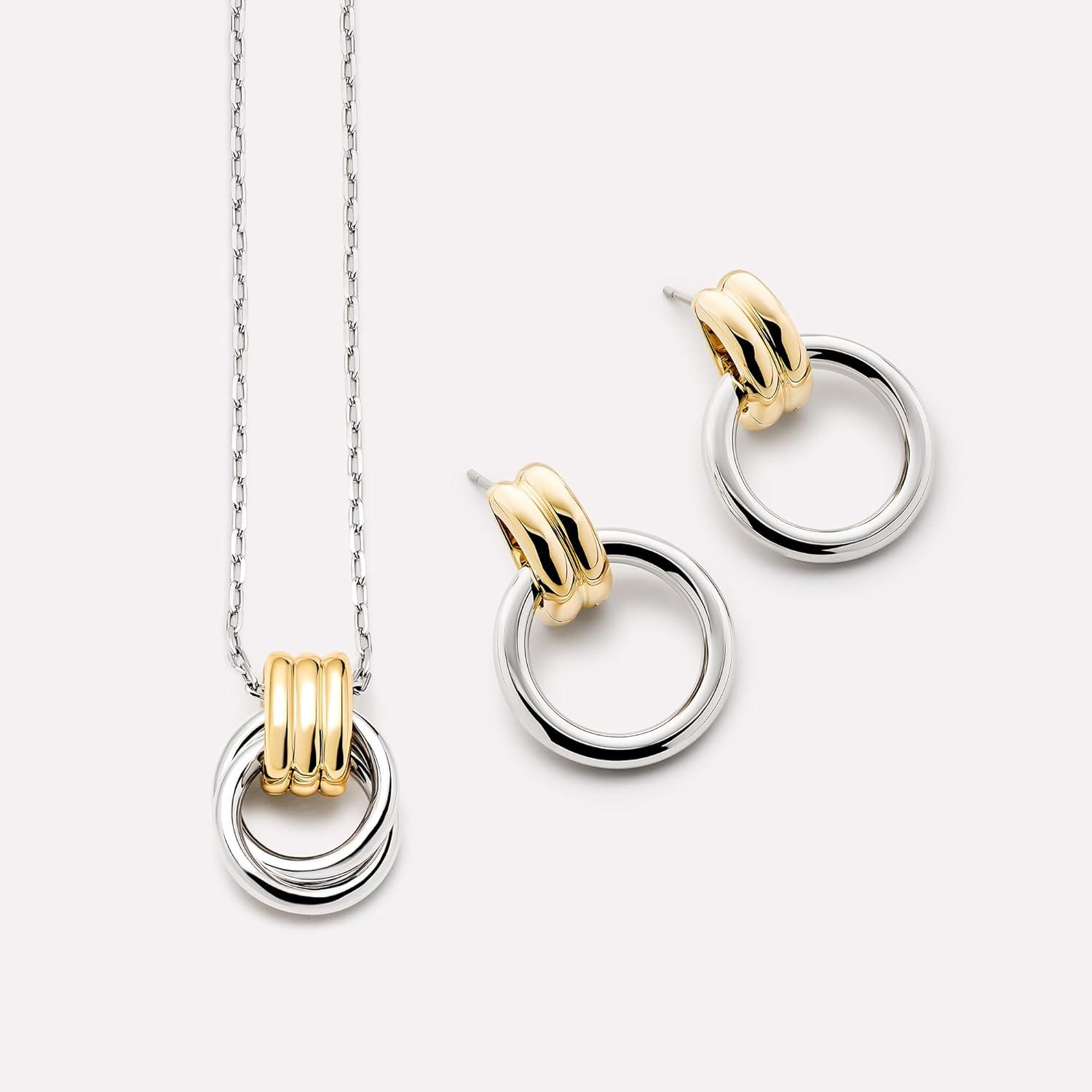 imageAna Luisa Pendant Necklaces for Women 14K Gold Plated and Silver Rhodium Necklace Pearl Heart Circle Moonstone Gemstone Knot Charm Styles Hypoallergenic Dainty Trendy Layering NecklacesPalmer Necklace