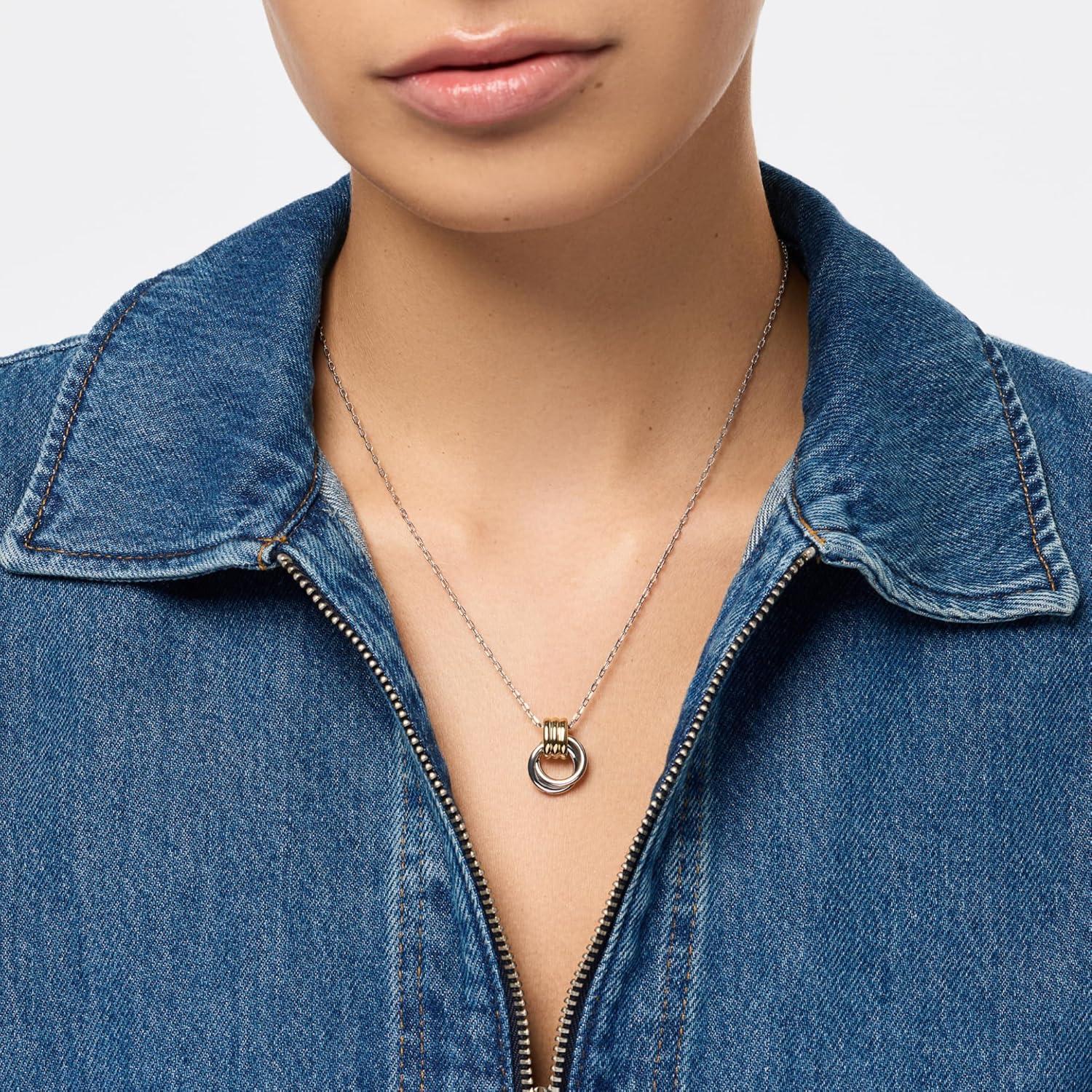 imageAna Luisa Pendant Necklaces for Women 14K Gold Plated and Silver Rhodium Necklace Pearl Heart Circle Moonstone Gemstone Knot Charm Styles Hypoallergenic Dainty Trendy Layering NecklacesPalmer Necklace