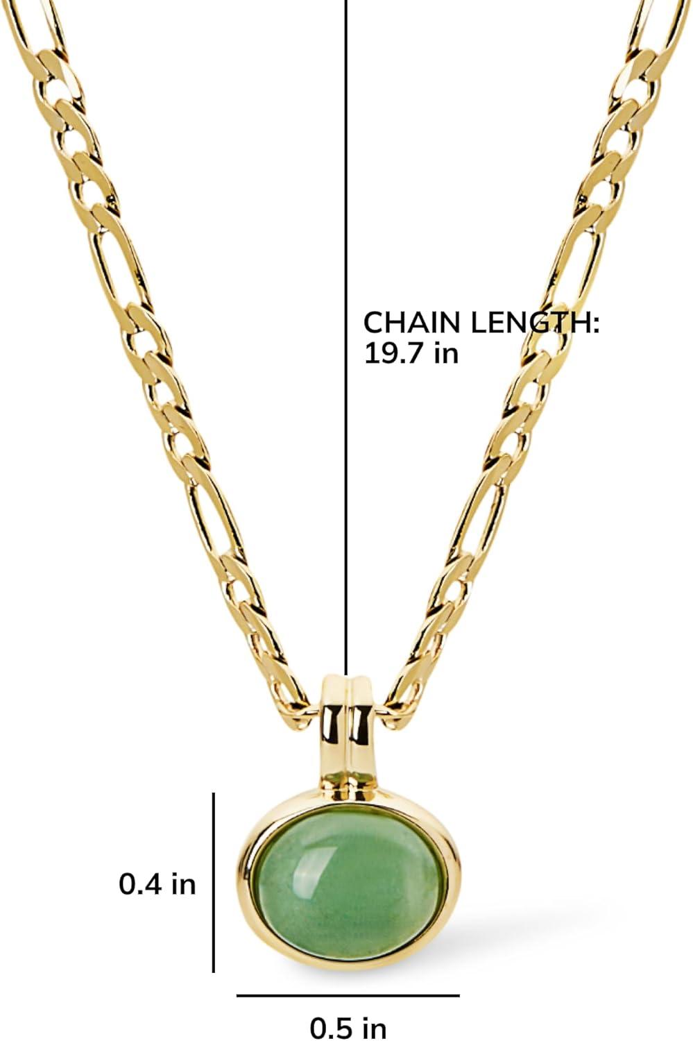 imageAna Luisa Pendant Necklaces for Women 14K Gold Plated and Silver Rhodium Necklace Pearl Heart Circle Moonstone Gemstone Knot Charm Styles Hypoallergenic Dainty Trendy Layering NecklacesMeesh Gemstone