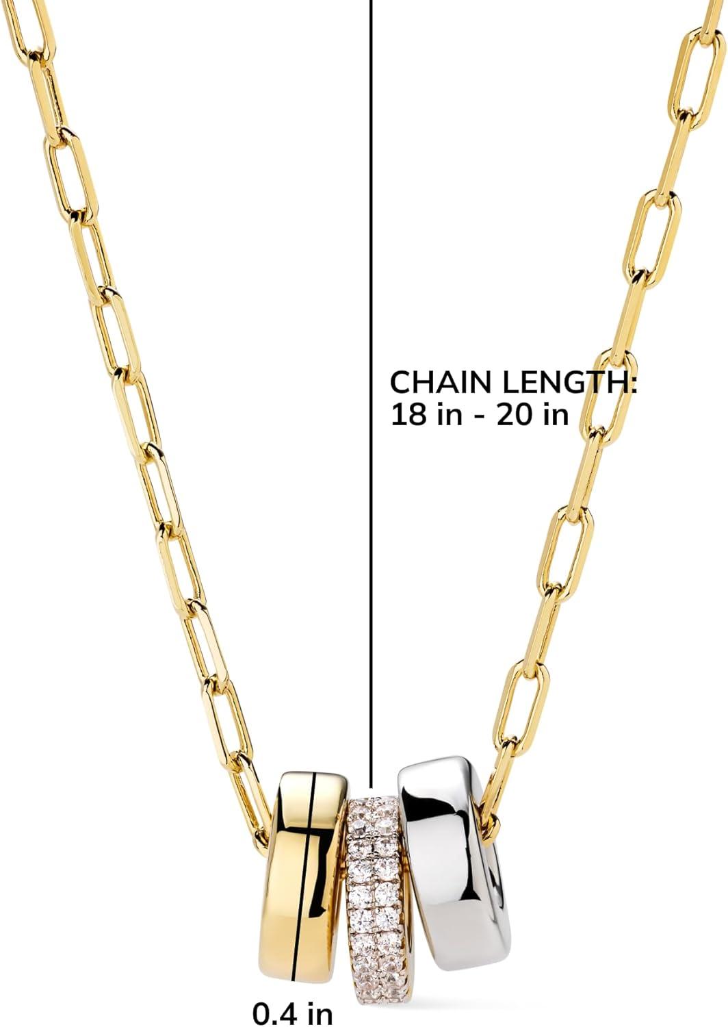 imageAna Luisa Pendant Necklaces for Women 14K Gold Plated and Silver Rhodium Necklace Pearl Heart Circle Moonstone Gemstone Knot Charm Styles Hypoallergenic Dainty Trendy Layering NecklacesTyler Charm Necklace