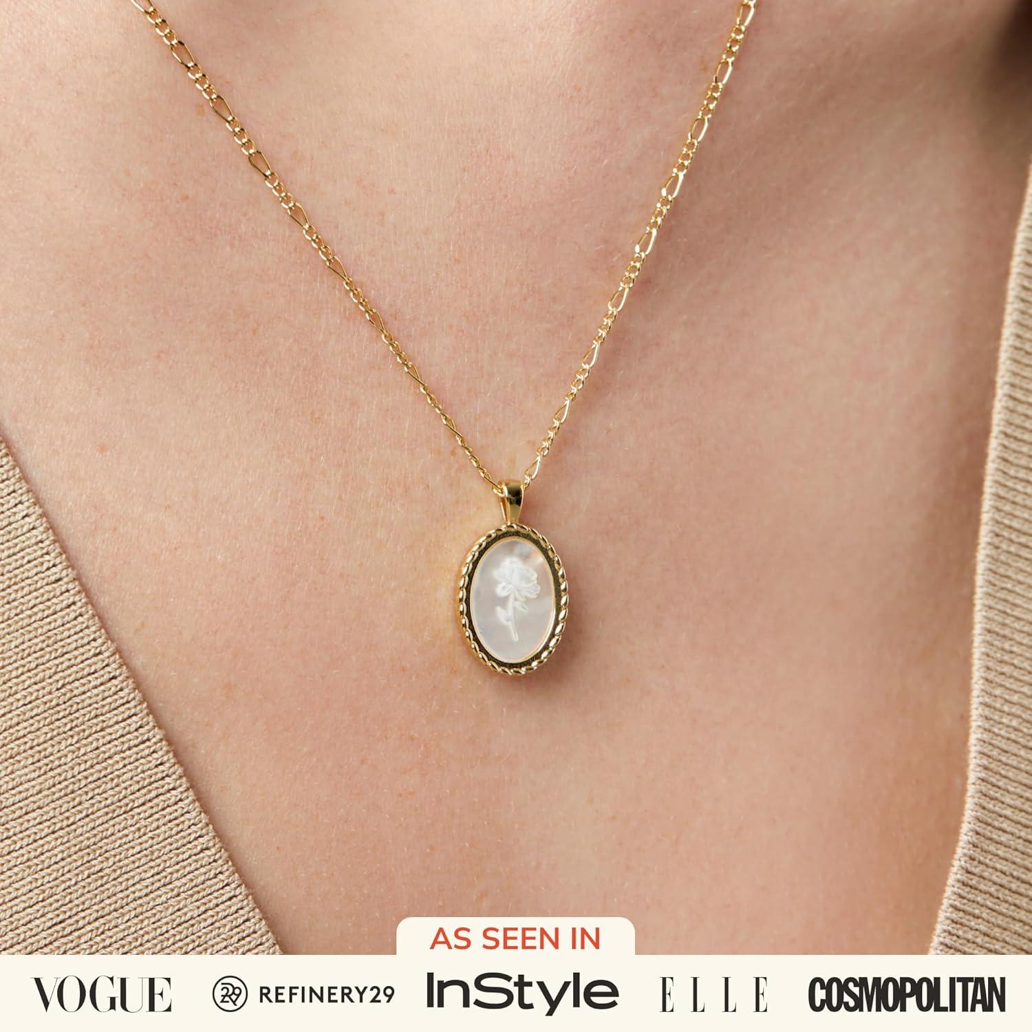 imageAna Luisa Rose Engraved Necklace Hannah Gold