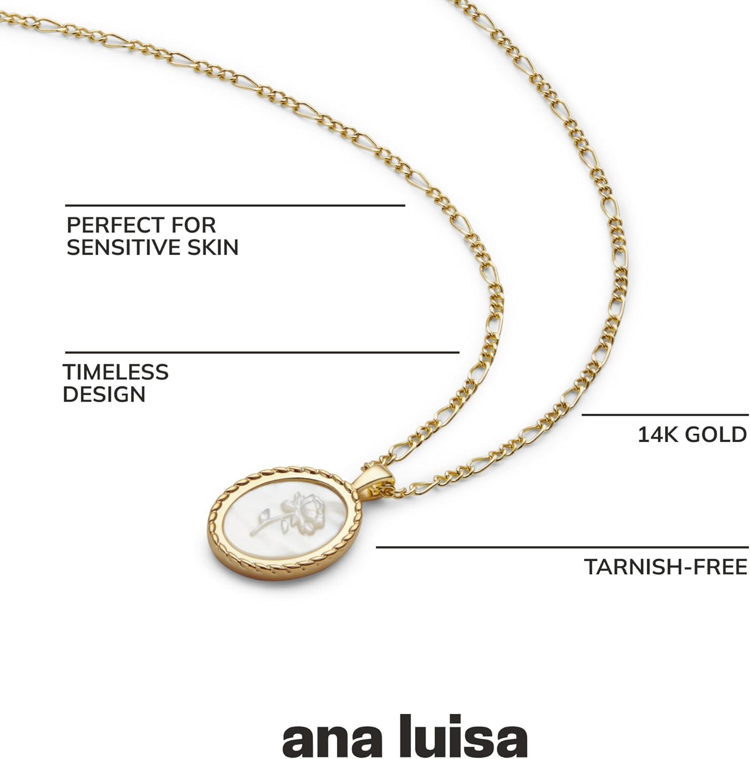 imageAna Luisa Rose Engraved Necklace Hannah Gold